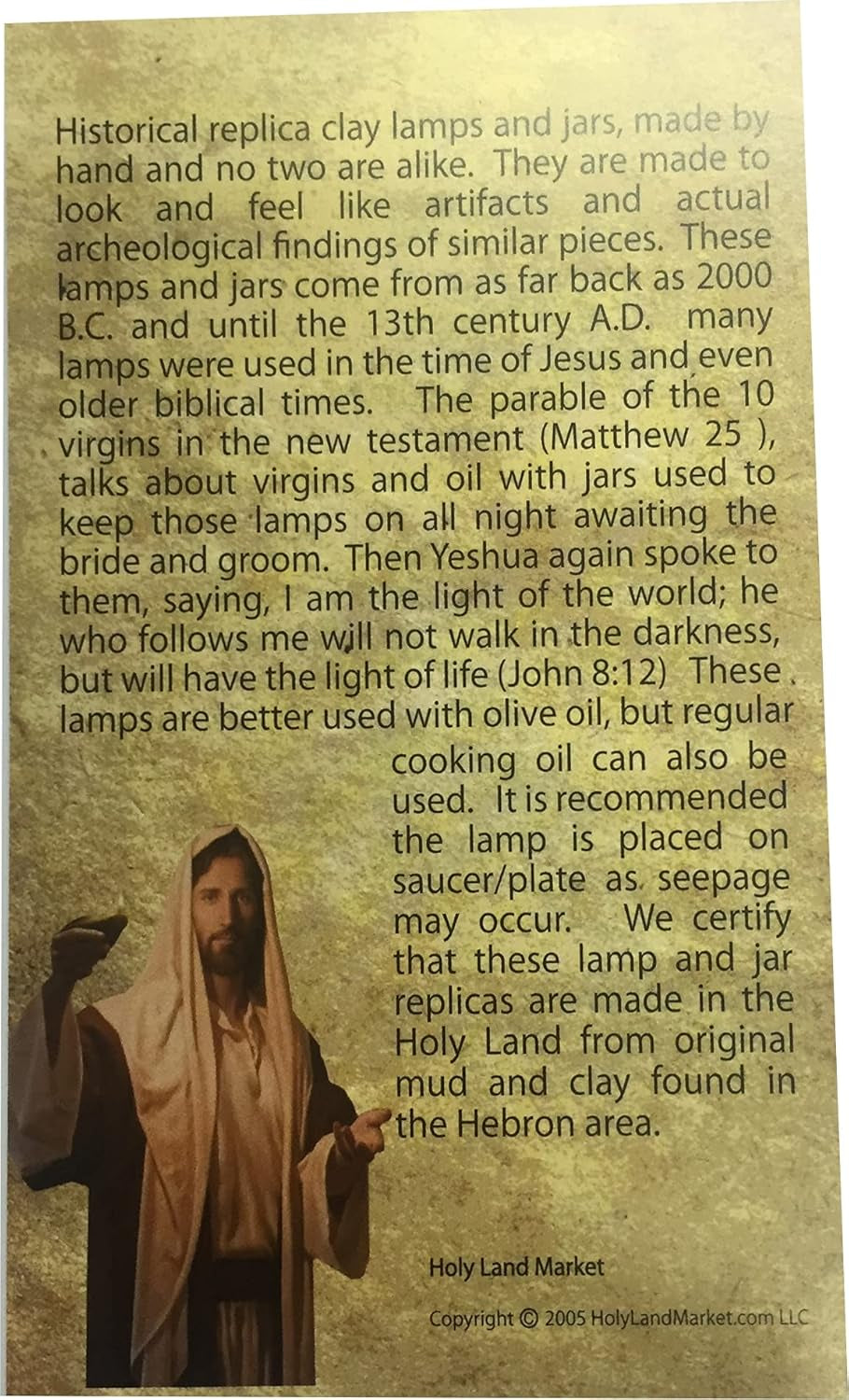 Herodian Ancient Biblical Oil Lamp Replica - Byzantine I with Plate, Clay, 4 In, Olive Oil Compatible