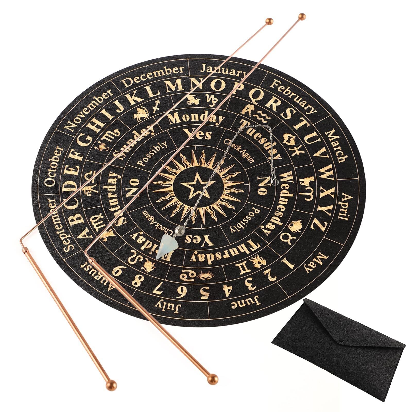 99.99% Copper Dowsing Rods - 2PCS Divining Rods+Dowsing Pendulum + Divination...