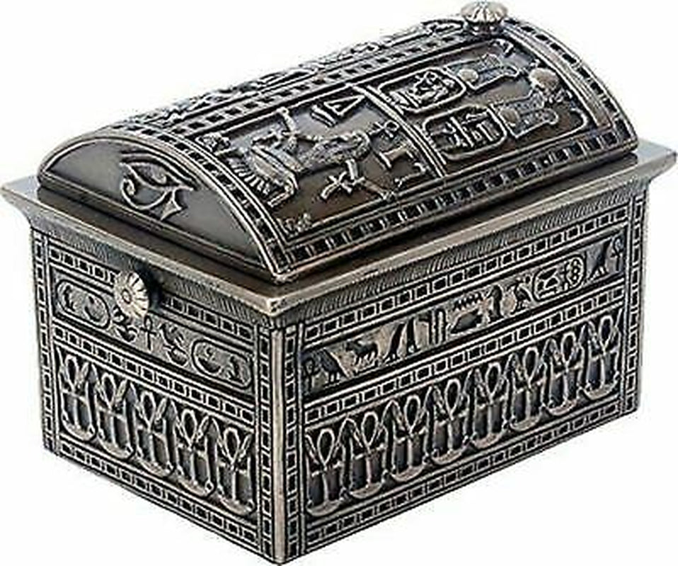 Ebros 3.5 Inch Bronze Colored Egyptian Box with Different Print and Patterns