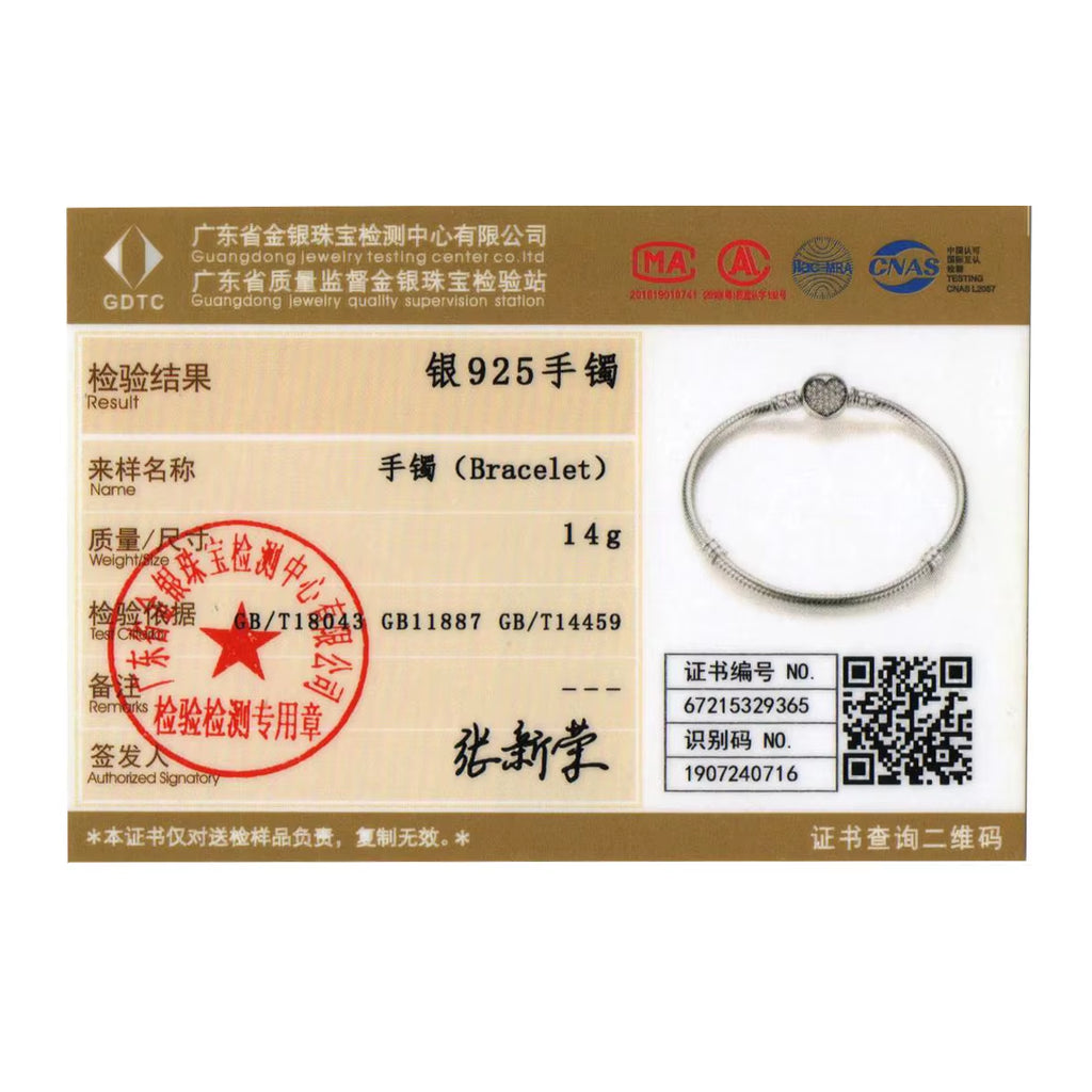 Authentic 100% 925 Sterling Silver Classic Snake Chain Bangle & Bracelet for Women Pave Setting CZ Fine Jewelry PAS916