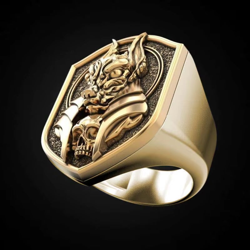 New 2020 the Ring of Anubis the Egyptian God of Death Golring-Platedwerewolf Ring