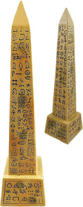 Ebros Egyptian Temple of Ra Desert Obelisk with Hieroglyphs Statue 8" Tall Ancient Egypt Landmark Obelisks Pillar Tower Figurine (Sandstone Brown)