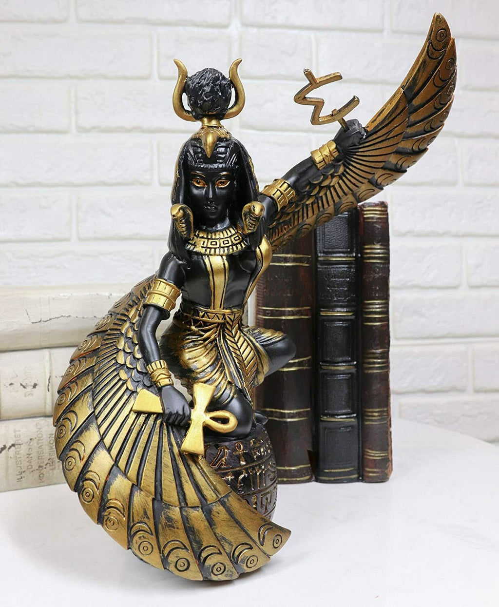 Ebros Gift Egyptian Goddess Mother Isis Ra Holding Ankh Decorative Figurine 9" H