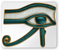 Egyptian Print Mouse Pad, Eye Pattern Egyptian of Protection Image, Rectangle Non-Slip Rubber Mousepad, Standard Size, Earth Yellow Pale Grey