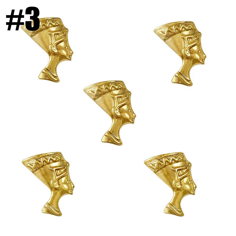 20PCS Beauty Egyptian Style Gold Nail Charms 3D Metal Nail Art Decoration Accessories Supplies Tool
