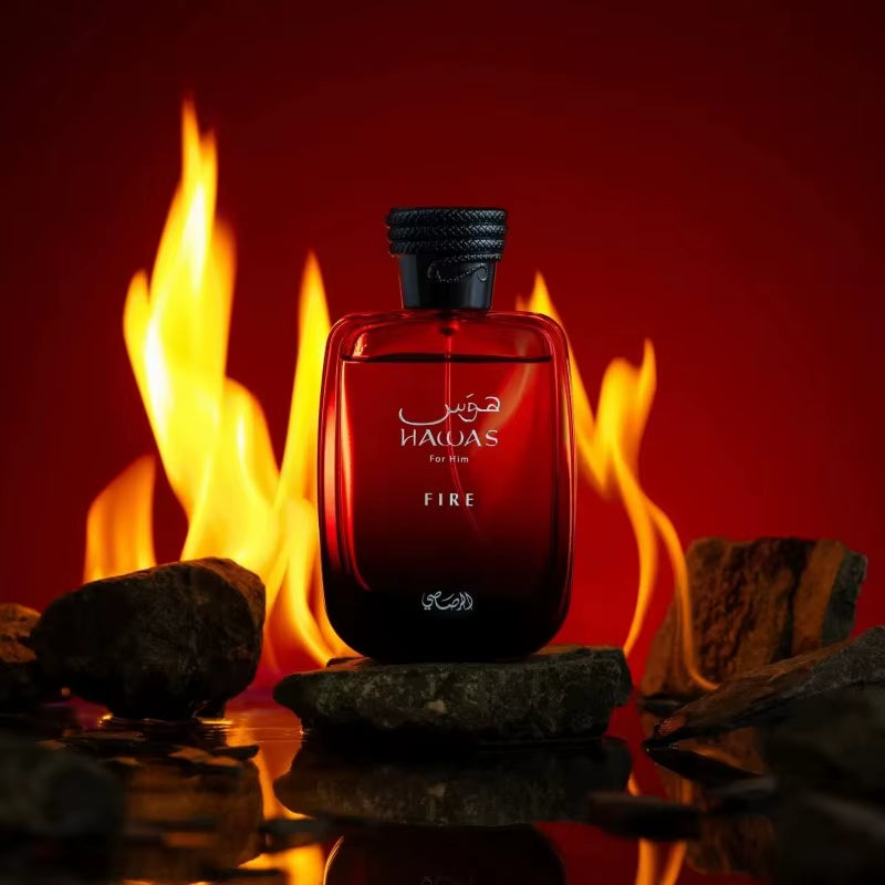 Hawas Fire Eau De Parfum Spray 100Ml Original Arab Perfumes Lasting Aromatic Aquatic Pheromones Perfume Cologne Makeup