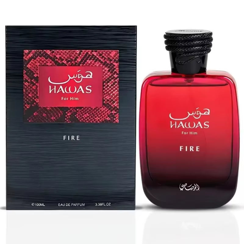 Hawas Fire Eau De Parfum Spray 100Ml Original Arab Perfumes Lasting Aromatic Aquatic Pheromones Perfume Cologne Makeup