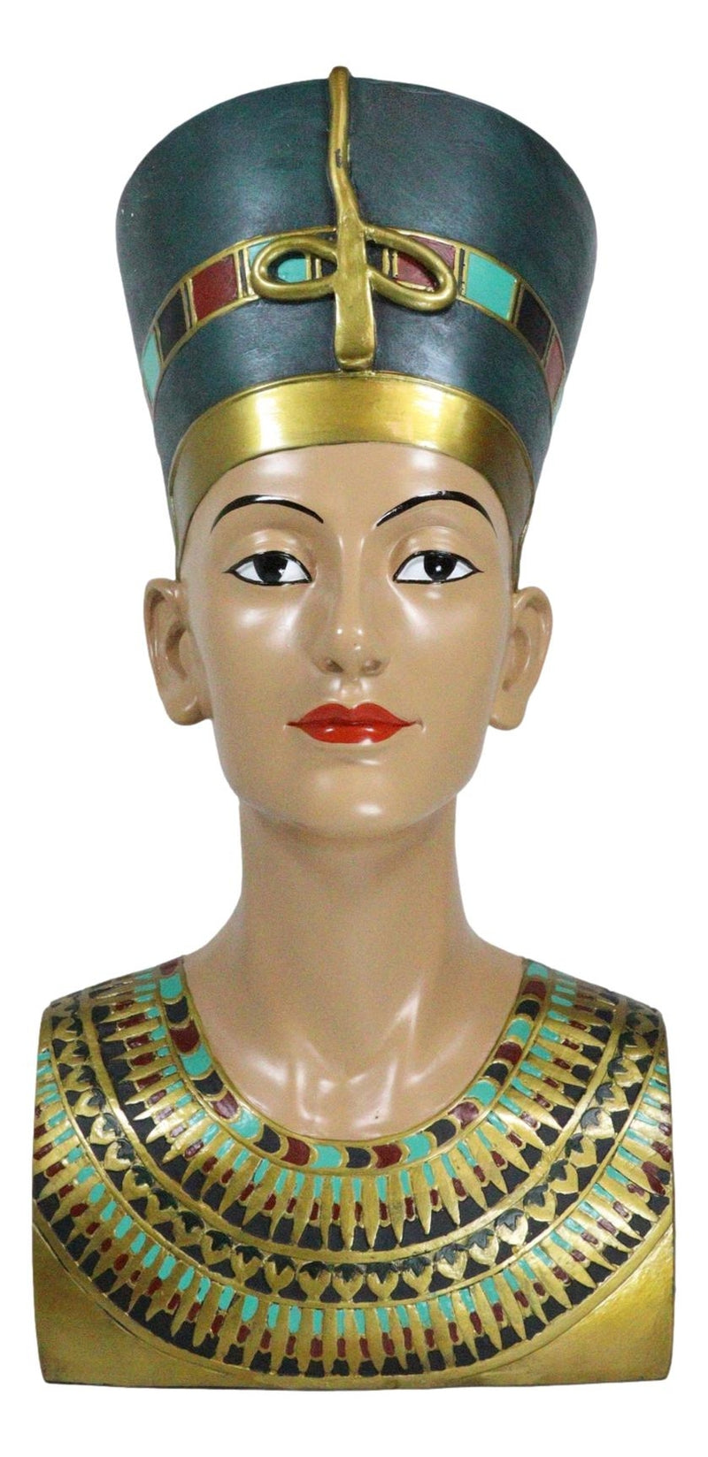 Ancient Egyptian Decorative Large Queen Nefertiti Bust 18" Tall Figurine Statue
