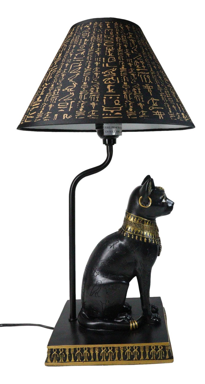 Ebros Egyptian Goddess of Home Bastet Cat Table Lamp Sculpture with Shade