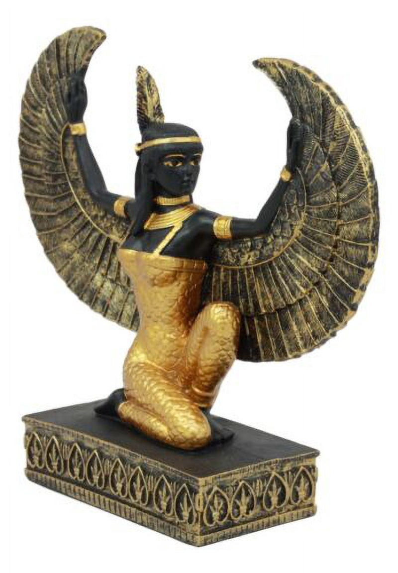 Ebros Egyptian Kneeling Goddess Maat with Open Wings Figurine 8.5" Long
