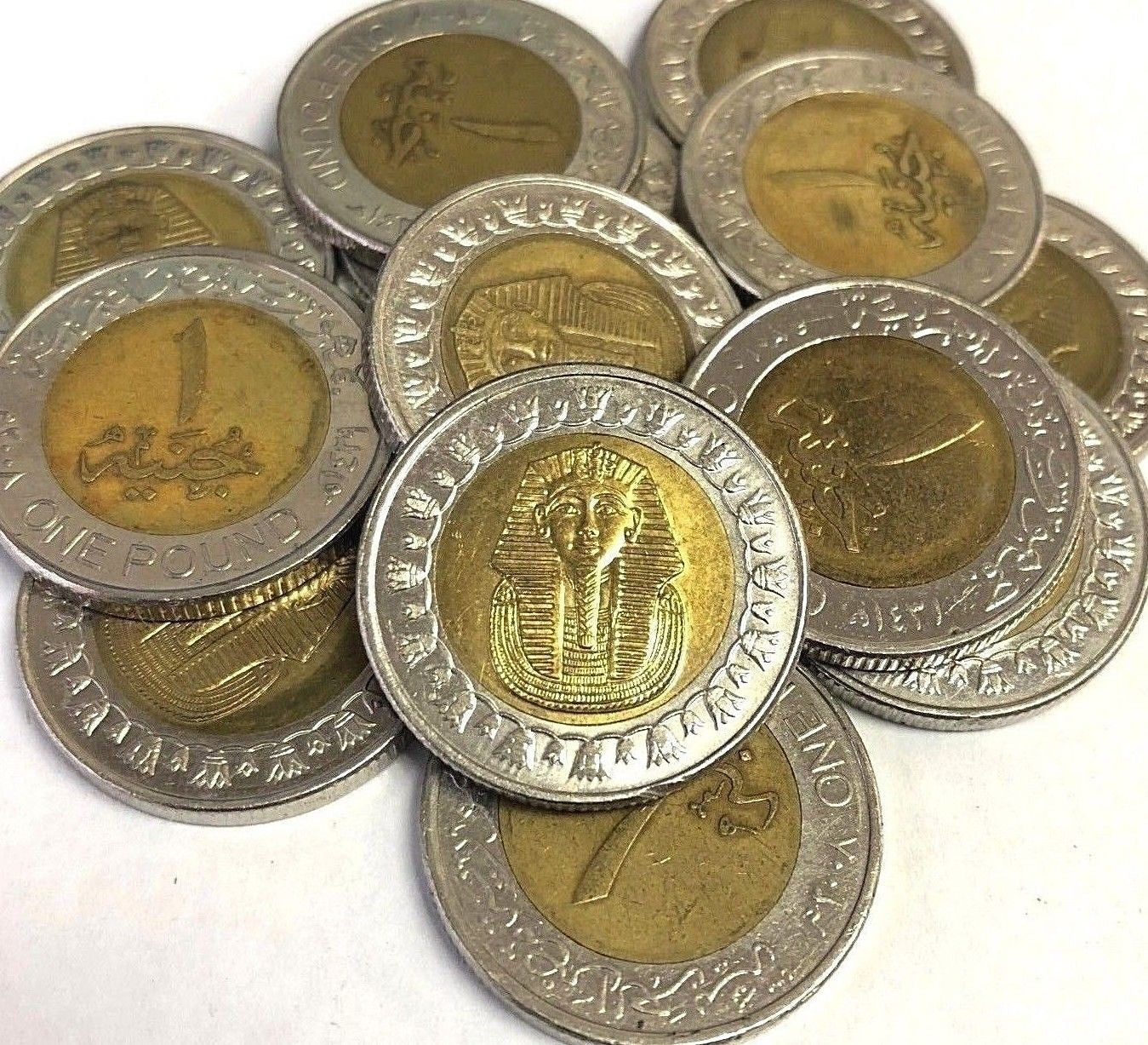 Egypt 1 Pound (2005-2018 Type), KING TUT Pharaoh Egyptian Mummy Coin, Km#940A