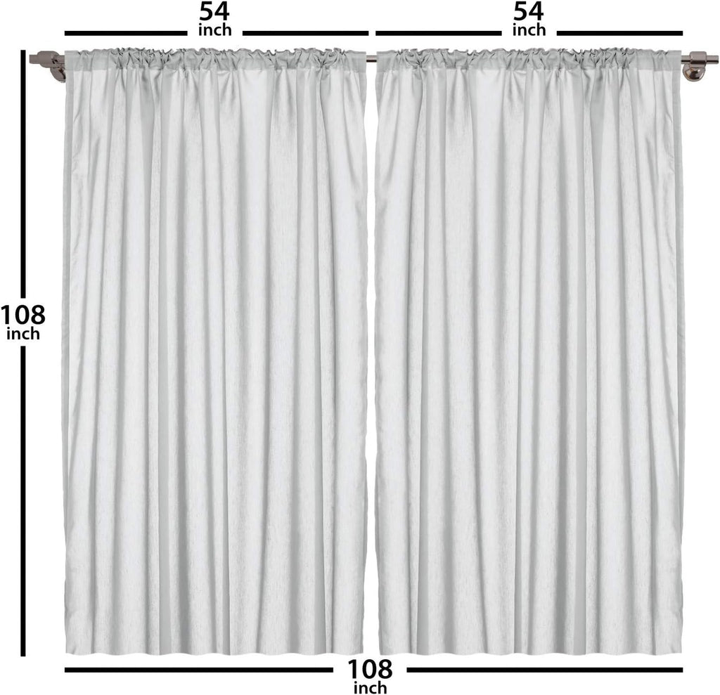 Egyptian Print Curtains, Egyptian Hieroglyphic Pattern Eye Motif Vintage Illustration, Living Room Bedroom Window Drapes 2 Panel Set, 108" X 108", White and Charcoal