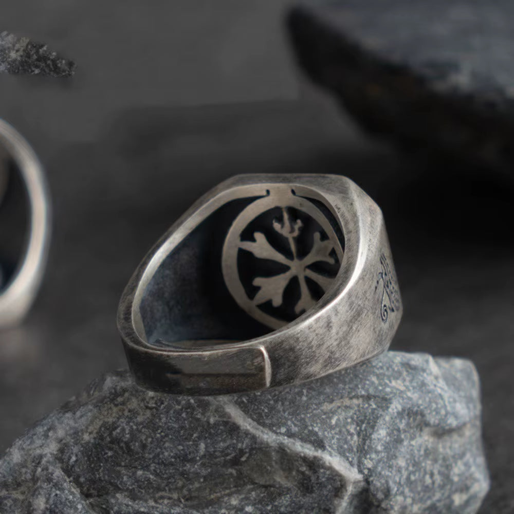 New Vintage Fashion Trend Ancient Egyptian Gods Eye of Horus Death Anubis Graphic Ring Men'S Open Adjustable Ring Amulet Jewelry