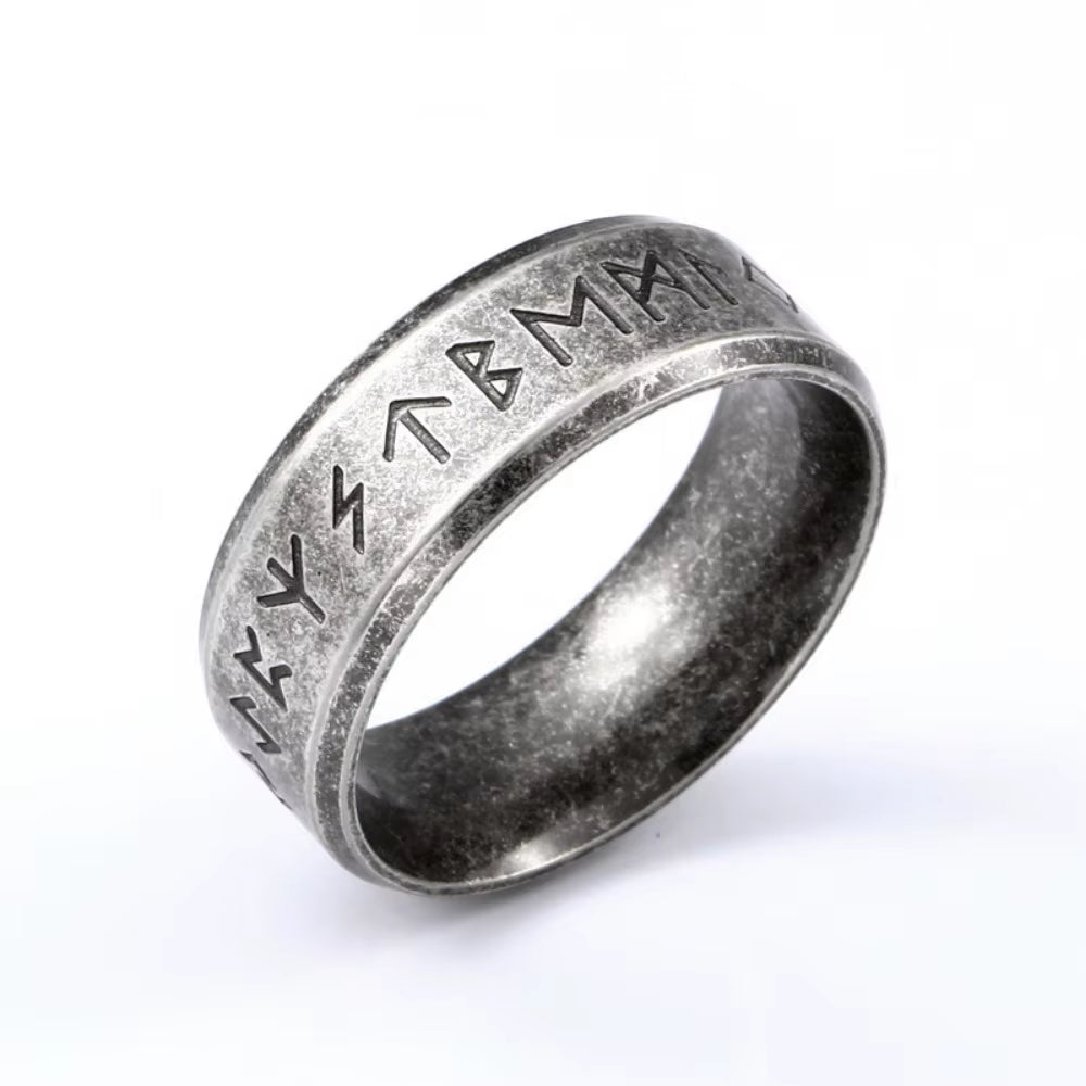 Retro European and American New Viking Rune Ancient Ring Men'S Fashion Trend Retro Punk Party Accessories Jewelry