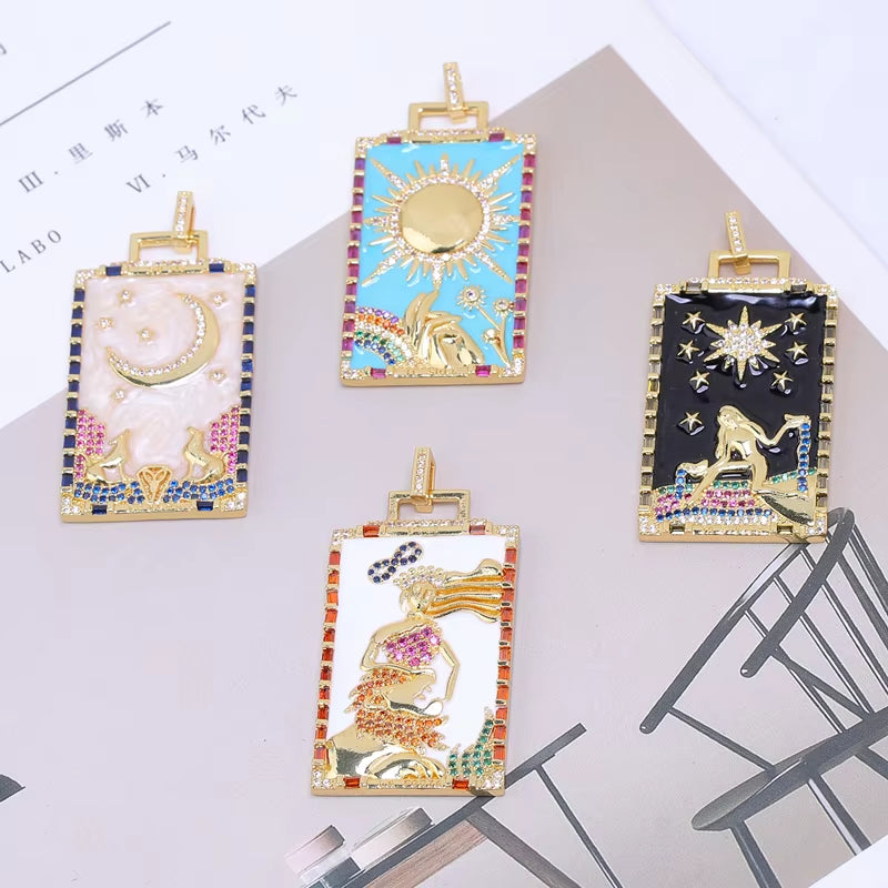 Handicraft Custume Accessories Greek Gods Evil Eye Crescent Moon Star Enamel Charms for DIY Pendant Collar Jewelry Making