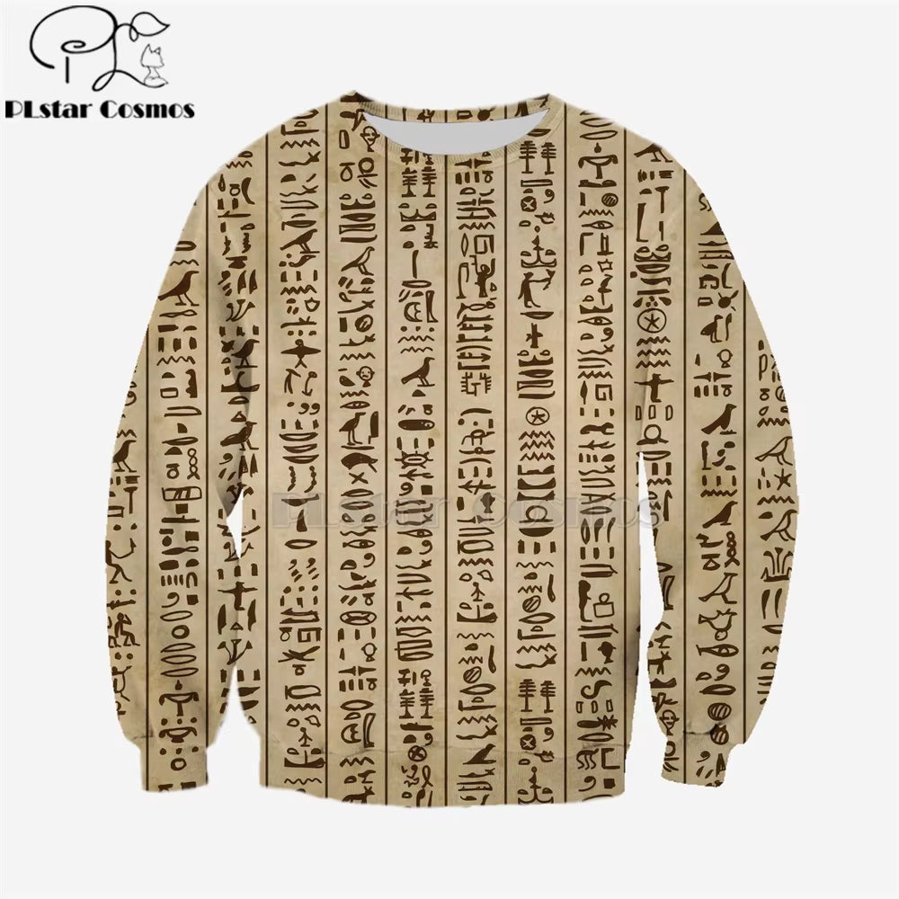 Mysterious Retro Ancient Horus Egypt Goddess Pharaoh Totem 3D Hoodies/Sweatshirt Winter Autumn Funny Long Sleeve Streetwear-49