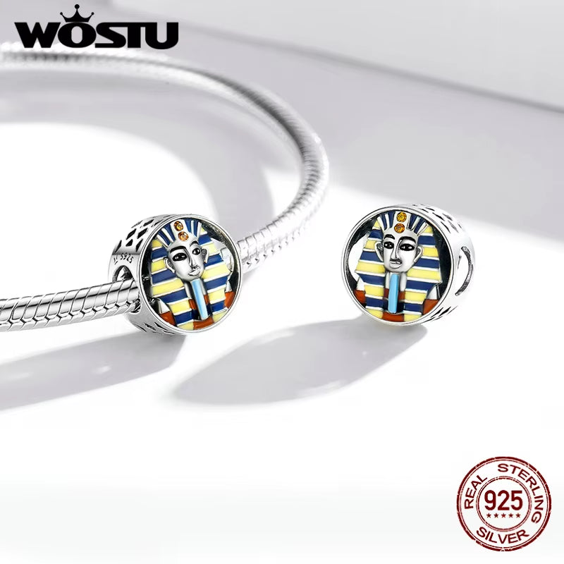 New 925 Sterling Silver Charm Egypt Bastet & Twin Eyes Bead Pendant Fit Original Bracelet Necklace for Women Jewelry