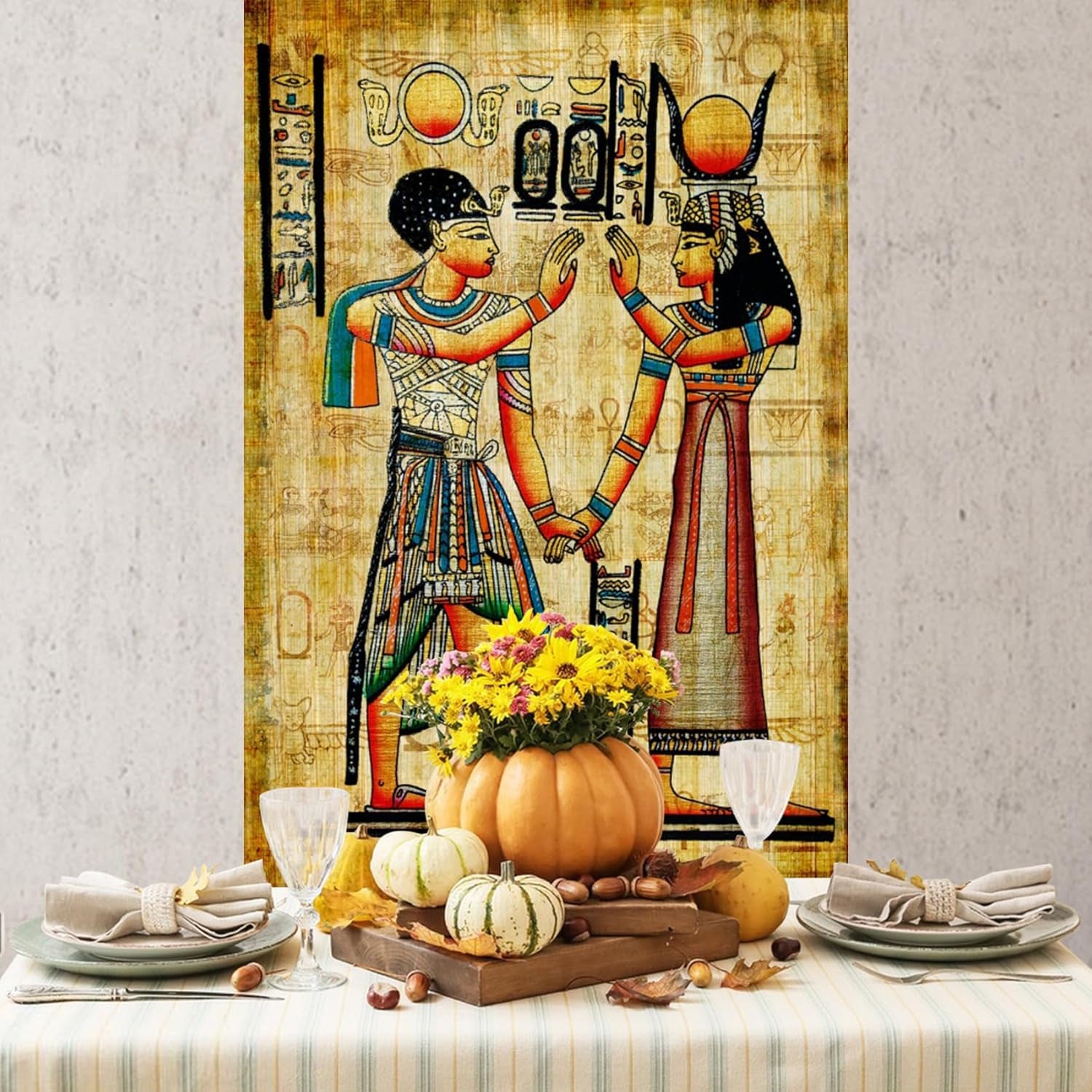 3X5Ft Ancient Egyptian Scroll Backdrop Egyptian Mural Photography Background Egypt Pharaohs History Painting Wall Ancient Temple Backdrop Photo Portraits Egypt Party Decor Wallpaper Props