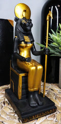 Ancient Egyptian Religion Decor Sekhmet Sitting on Throne God Statue Collectible