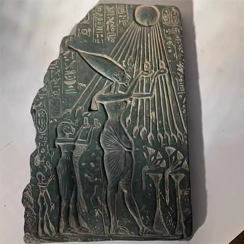 Reproduction of Ancient Egyptian Statue Aten Akhenaten Sculpture Relief Art Teaching Aids Home Desktop Decoration Ornaments