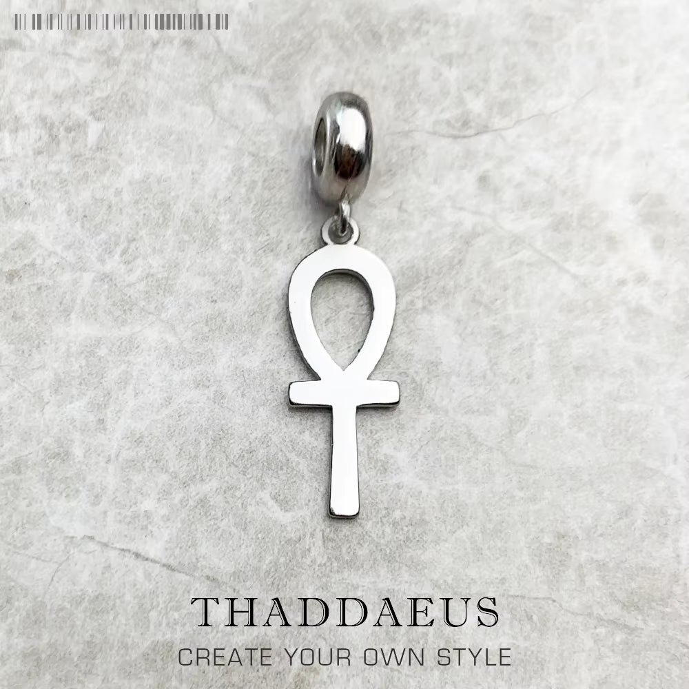 Cross of Life Ankh Charm Egypt Club Jewelry Vintage Gift in 925 Sterling Silver