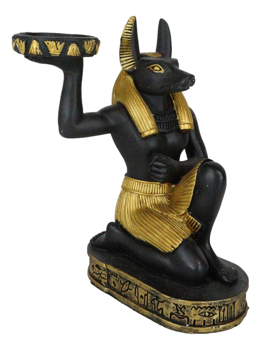 Egyptian God of the Afterlife Mummification Anubis Tea Light Candle Holder Decor