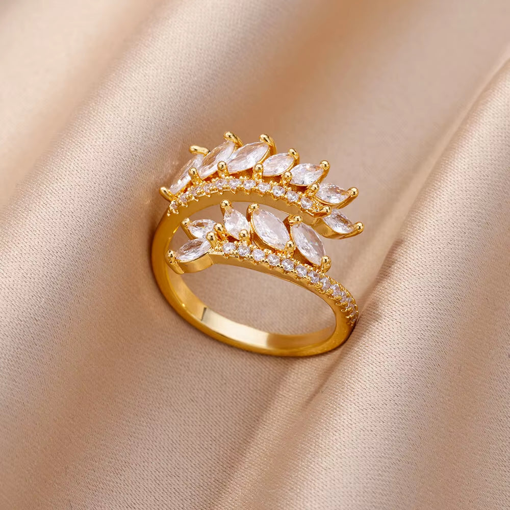 Gold Color Turkish Evil Eye Ring for Women Stainless Steel Luxury Wedding Couple Jewelry Trendy Anillos Mujer 2025 Dropshipping