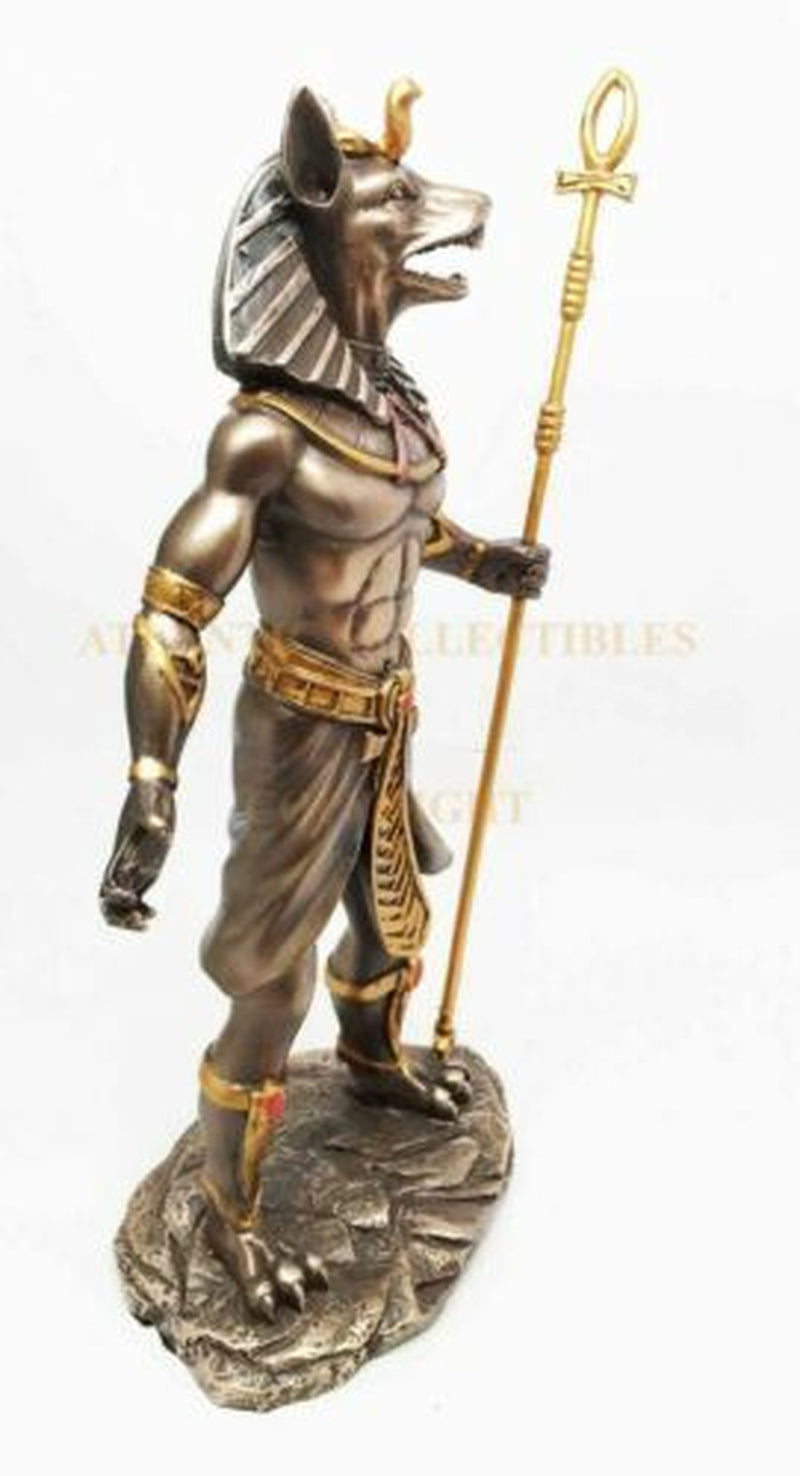 10.38 Inch Egyptian Anubis Mythological Bronze Finish Statue Figurine