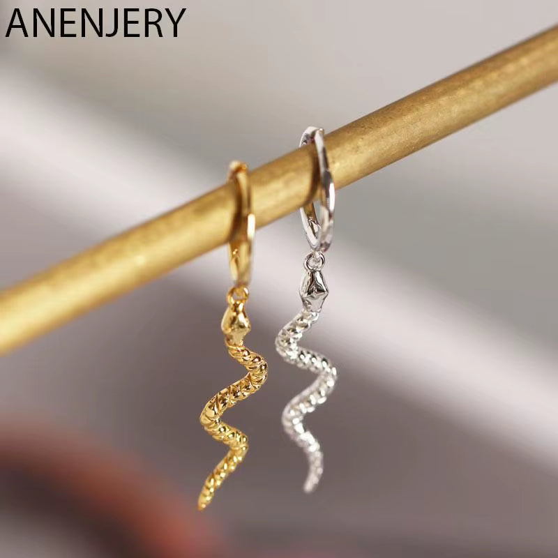Hoop Earrings for Women Men Snake Animal Gold Silver Color Ear Jewelry Gifts