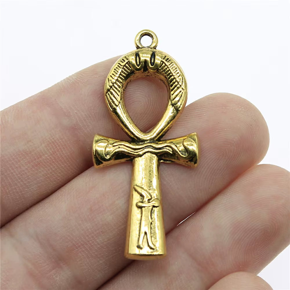 5Pcs 43X19Mm Ankh Cross Charms Pendant Egyptian Cross Charms