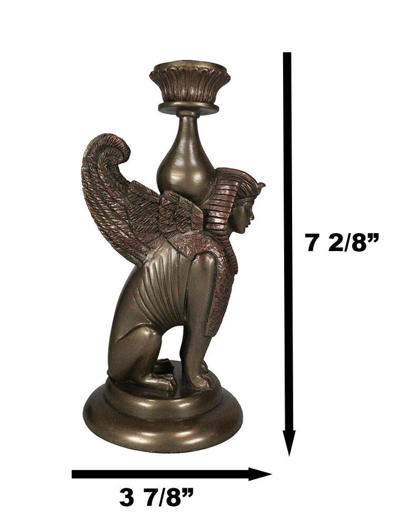 Ebros Greco Egyptian Guardian Sphinx or Androsphinx Candle Holder Figurine