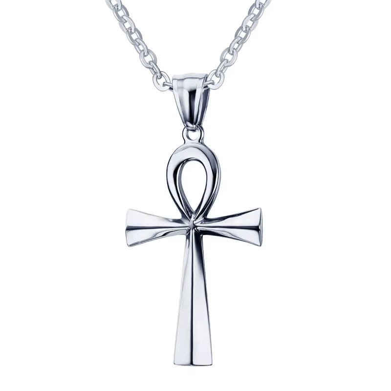 Retro Ankh Necklace Egyptian Cross Necklaces & Pendants Jewelry Gold-Color Vintage Crux Ansata Prayer Jewelry