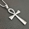 Egypt Iced Out Bling Ankh Cross Pendant Necklace for Women and Men Key of Life Stainless Steel Egyptian Jewelry Dropshipping
