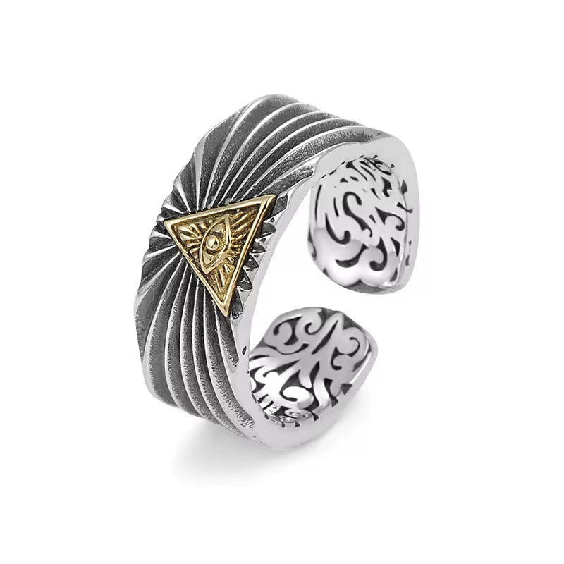 Retro Horus Eye Ring Demon Eyes Lucky Ring Gold Silver Color Men Women Fashion Jewelry Gifts Wholesale