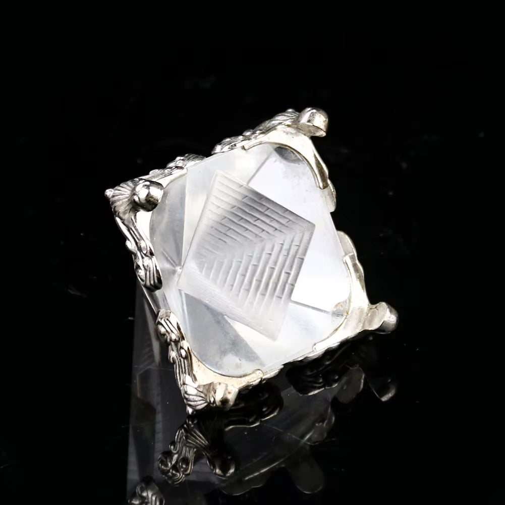 Clear Crystal Egypt Pyramid Lucky Fengshui Chakra Reiki Energy Healing Figurines Miniature Craft Home Decoration Accessories