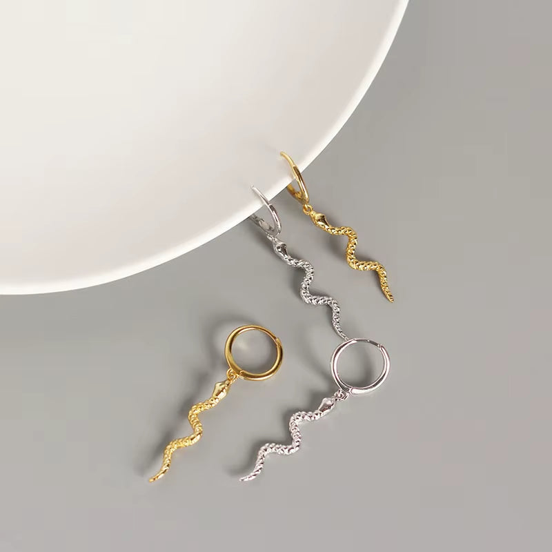 Hoop Earrings for Women Men Snake Animal Gold Silver Color Ear Jewelry Gifts