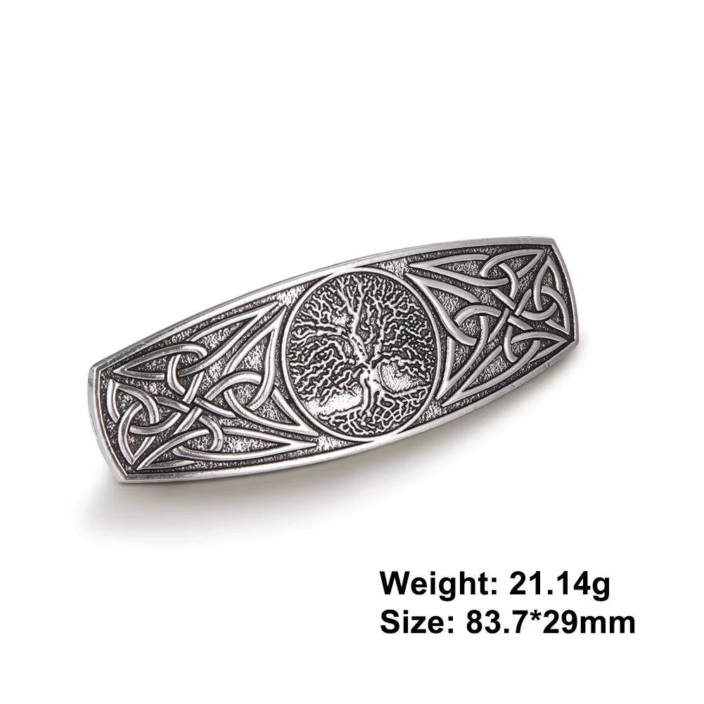 Retro Vikings Celtics Knot Hairpin Women Silver Color Metal Irish Hindu Symbol Hair Decor Barrette Long Hair Design Female Jewel