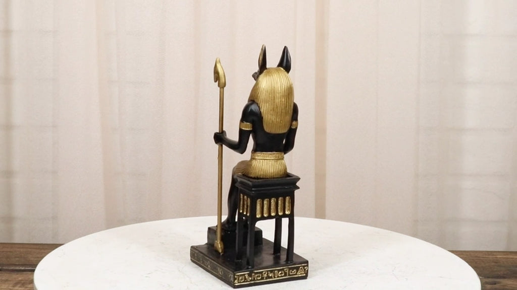 Ancient Egyptian Mythology Religion Anubis Dog Sitting Statue Home Decor Figure