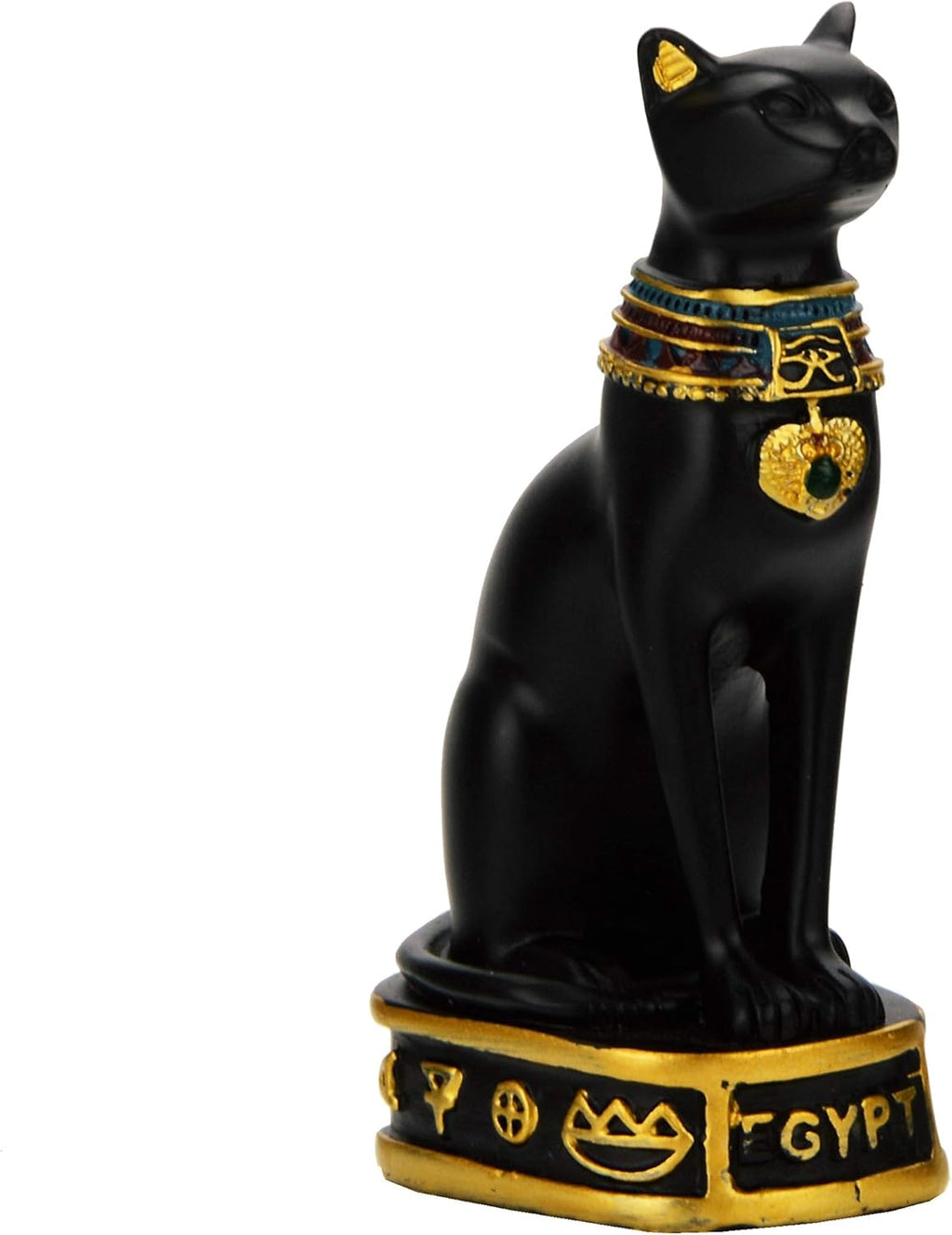 Egyptian Bastet Collectible Figurine the Black Cat Goddess Statue - Handmade in Egypt (Small 3.5 Inches Tall)