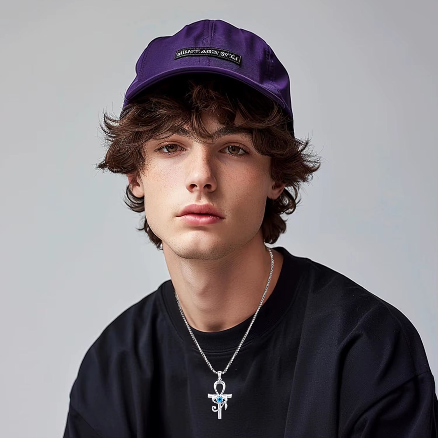 Eye of Horus Necklace 925 Sterling Silver Evil Eye Pendant Jewelry Gifts for Women Men Birthday Halloween Thanksgiving Christmas