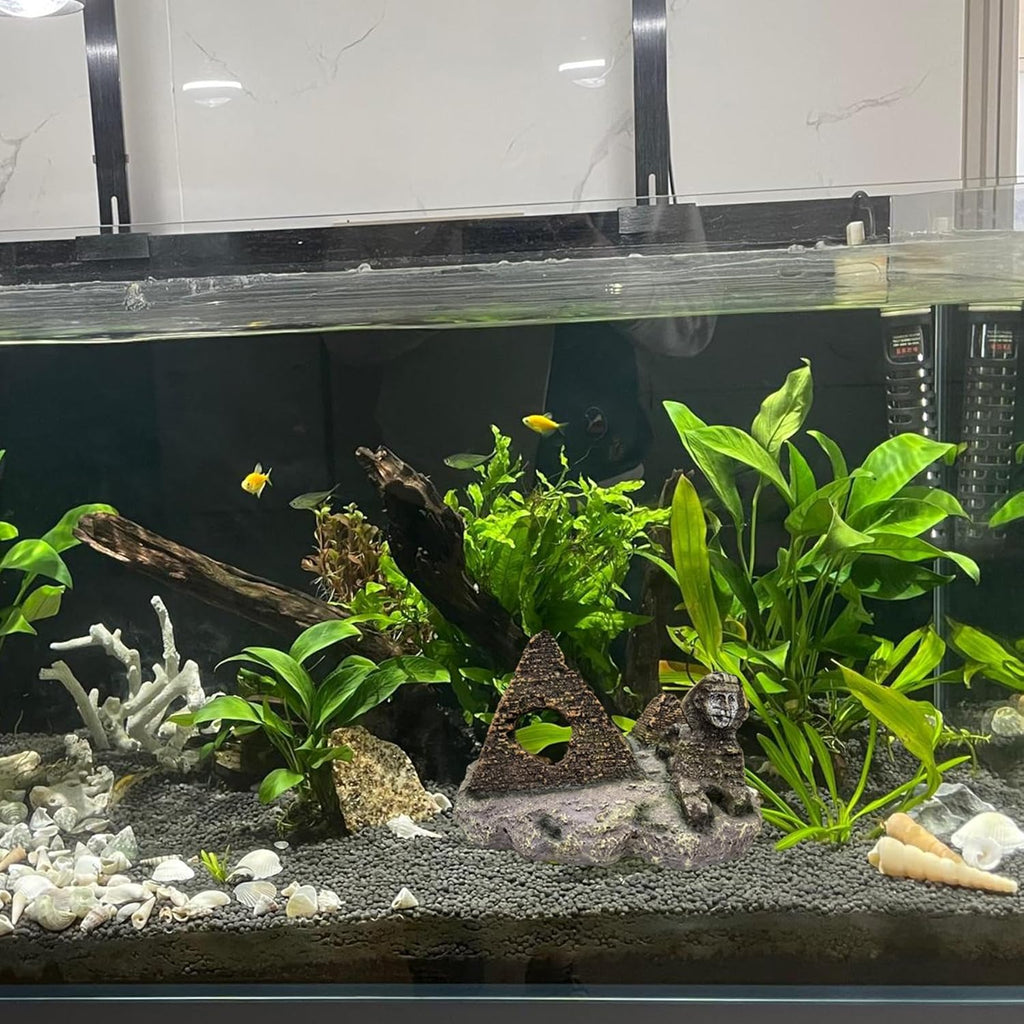 Aquarium Decor Castle Shipwreck Ornament Underwater Landscape(Egyptian Pyramid)