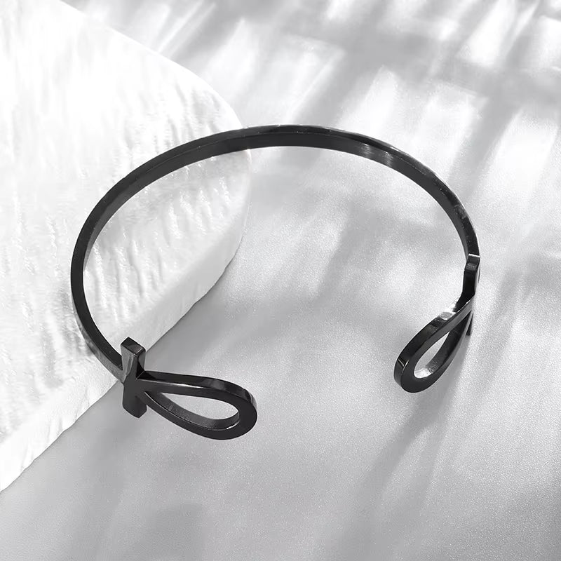 Stainless Steel Ancient Egyptian Ankh Cross Life Key Totem Necklace Men and Women Lucky Amulet Jewelry