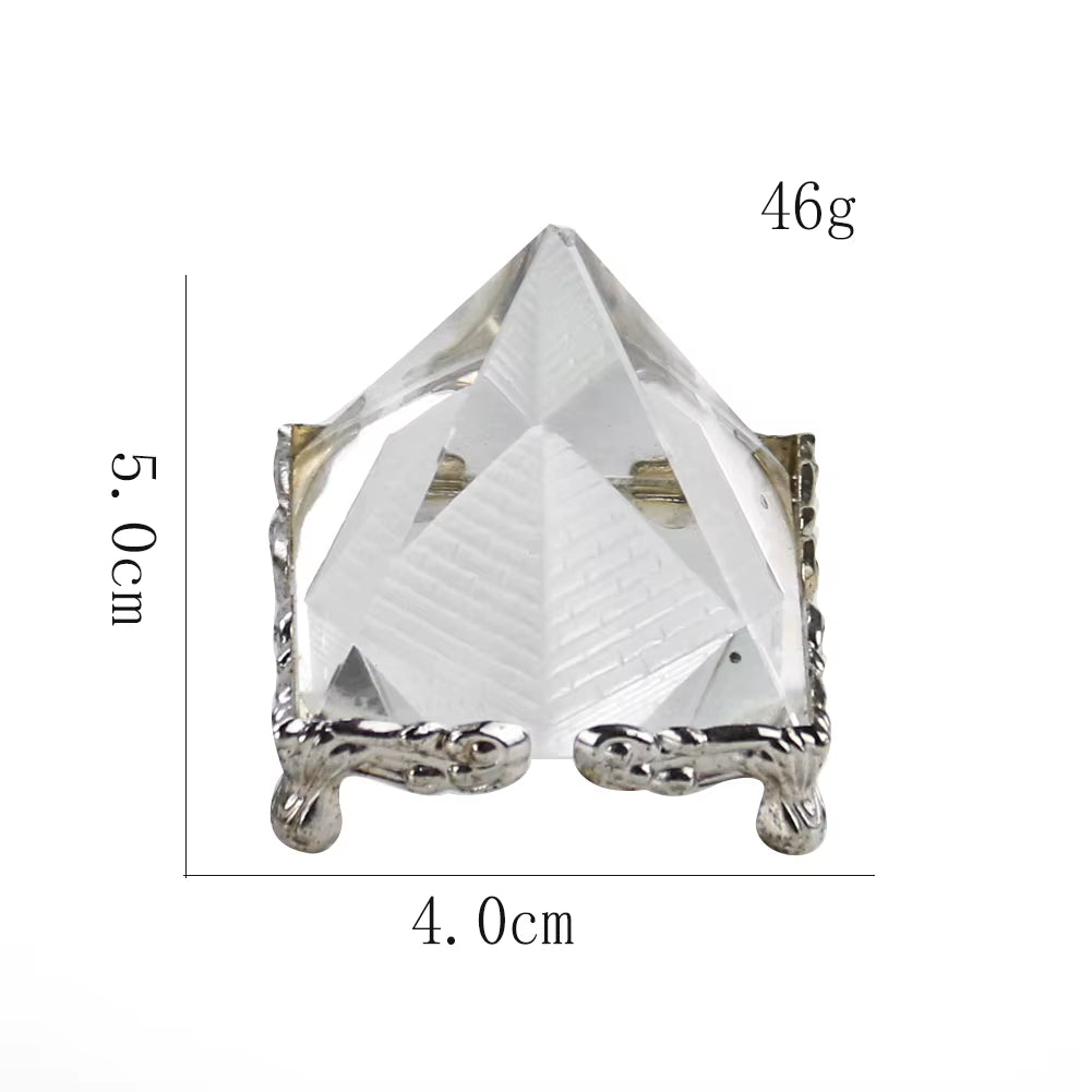 Clear Crystal Egypt Pyramid Lucky Fengshui Chakra Reiki Energy Healing Figurines Miniature Craft Home Decoration Accessories