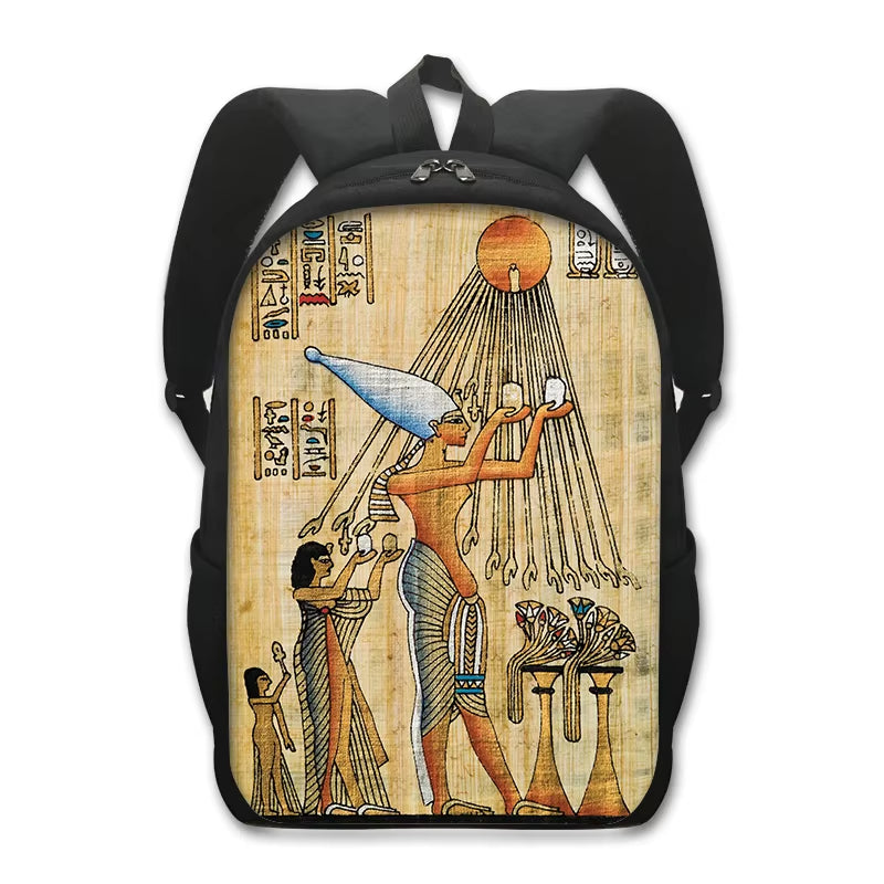 Egyptian Art Print Backpack for Teenager Boys Girls Children School Bags Egypt Pharaoh Anubis Canvas Book Bag Student Schoolbags
