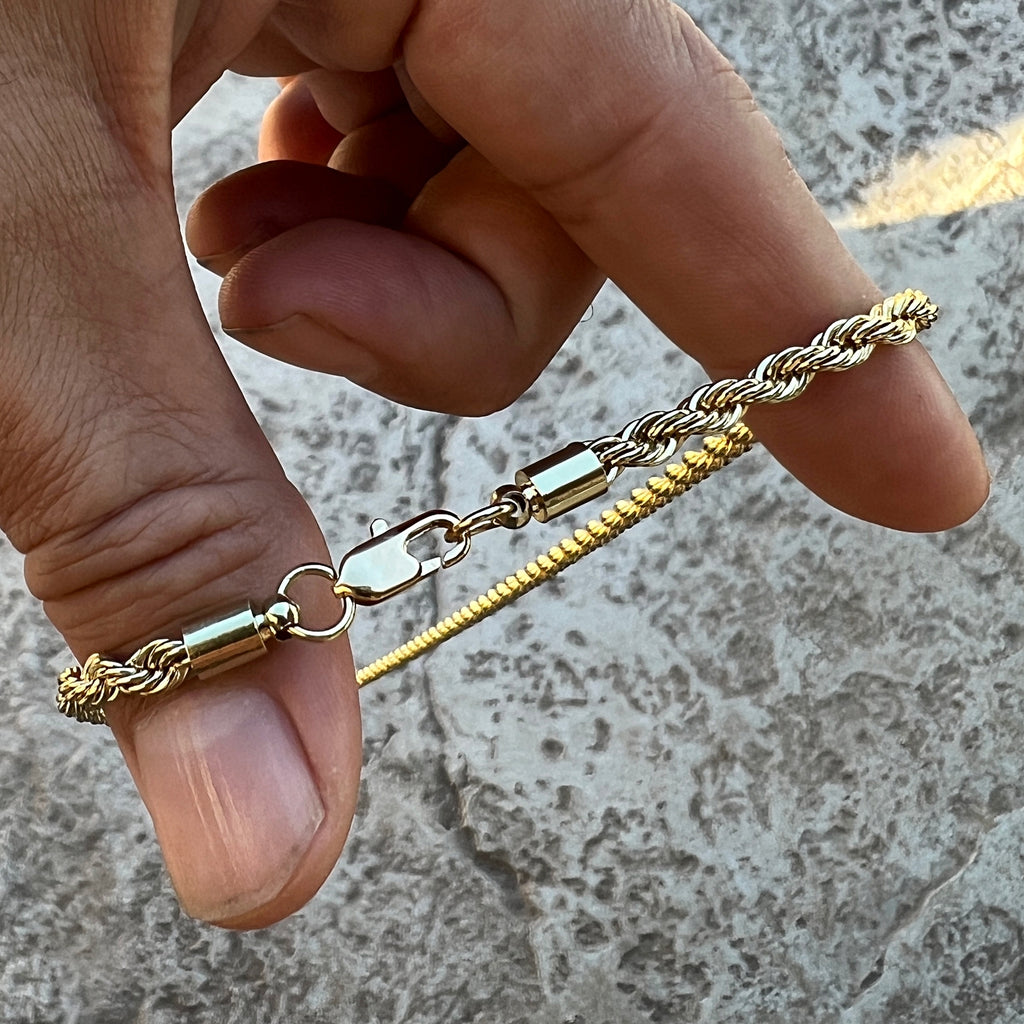 14K Gold Plated Egypt Queen Nefertiti Iced Bling Out Simulated CZ Rope Chain 24"