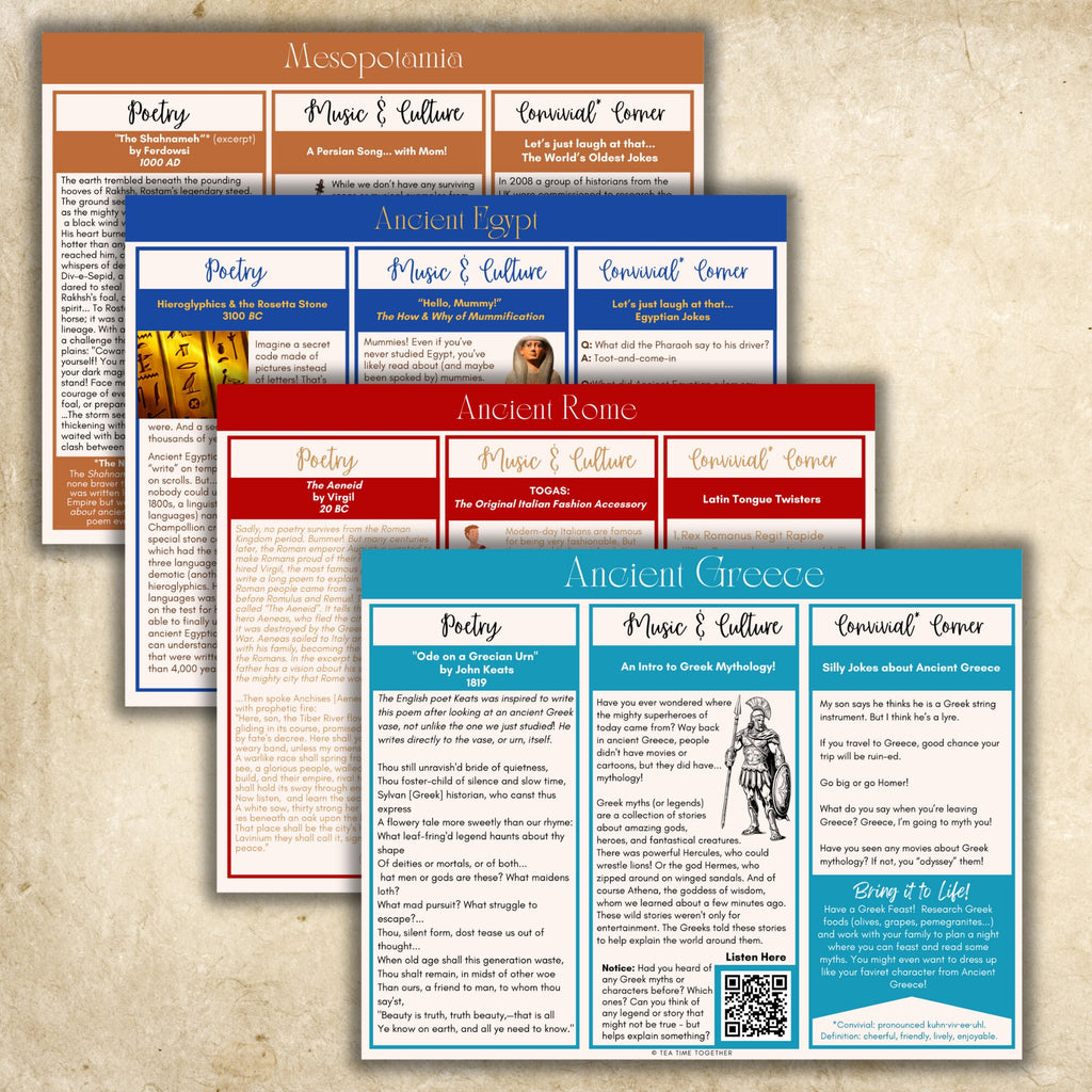 Bundle: Ancient History - Tea Time Together™ - 9 Units - Creation to the Fall of Rome