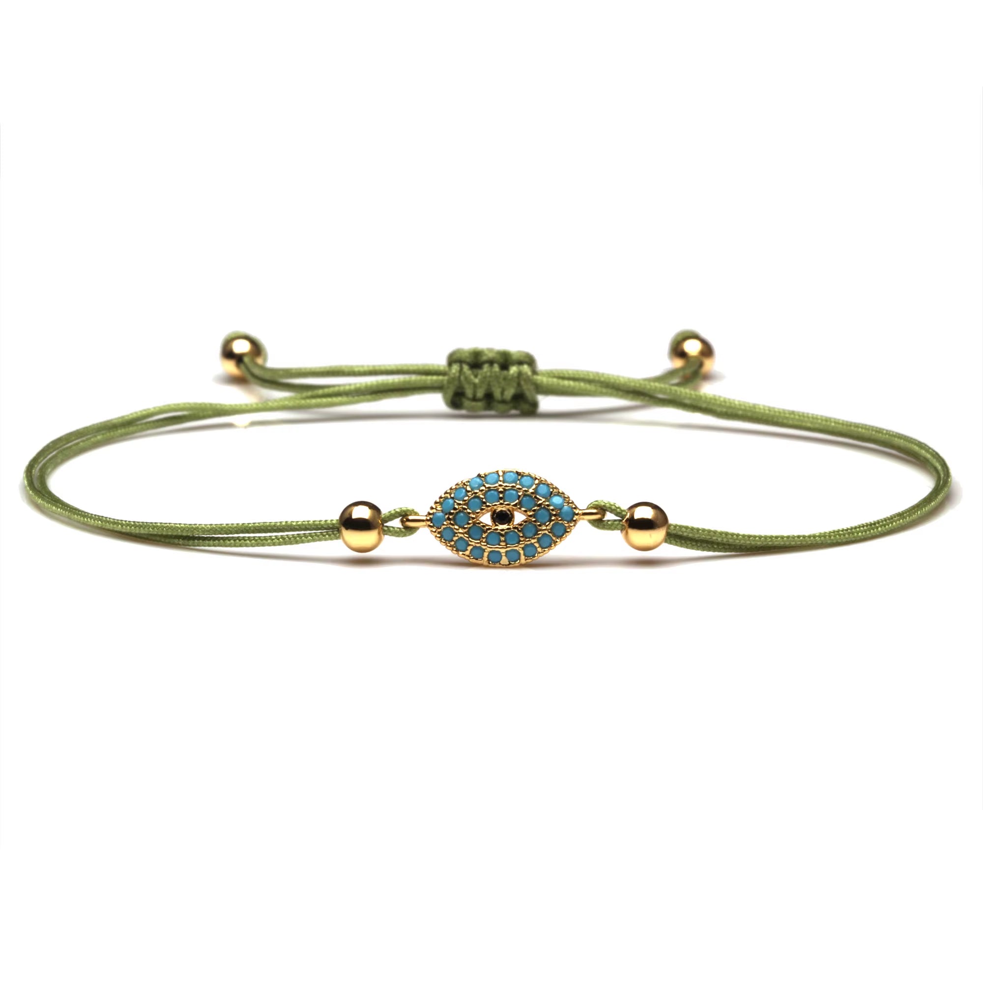 AAA Cubic Zirconia Greek Copper Evil Eye Charm Bracelet Women Girl CZ Blue Red String Luck Protect Creative Luxury Jewelry Gift