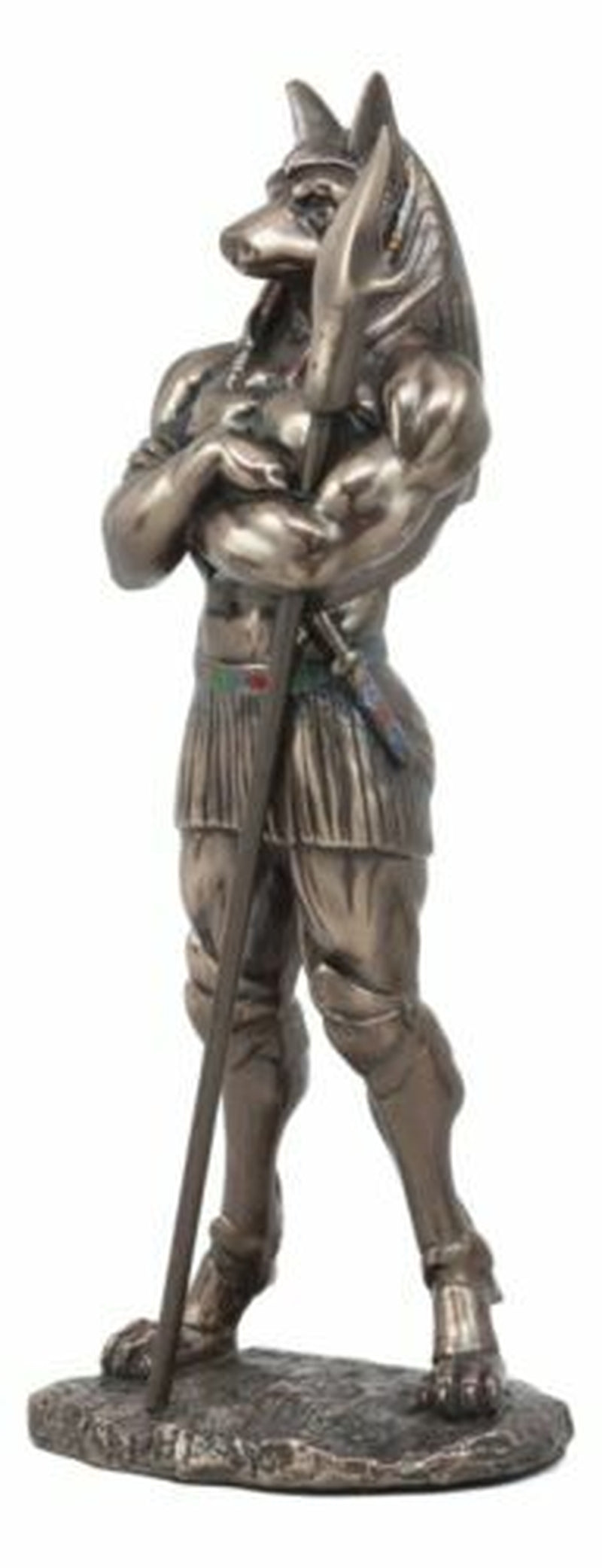 EGYPTIAN BRONZELIKE DARK MIGHTY ANUBIS DEITY STATUE GOD of MUMMIFICATION 11"H