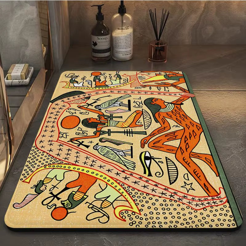 Ancient Egypt Hallway Carpet Rectangle Anti-Slip Home Soft Badmat Front Door Indoor Outdoor Mat Bedside Area Rugs