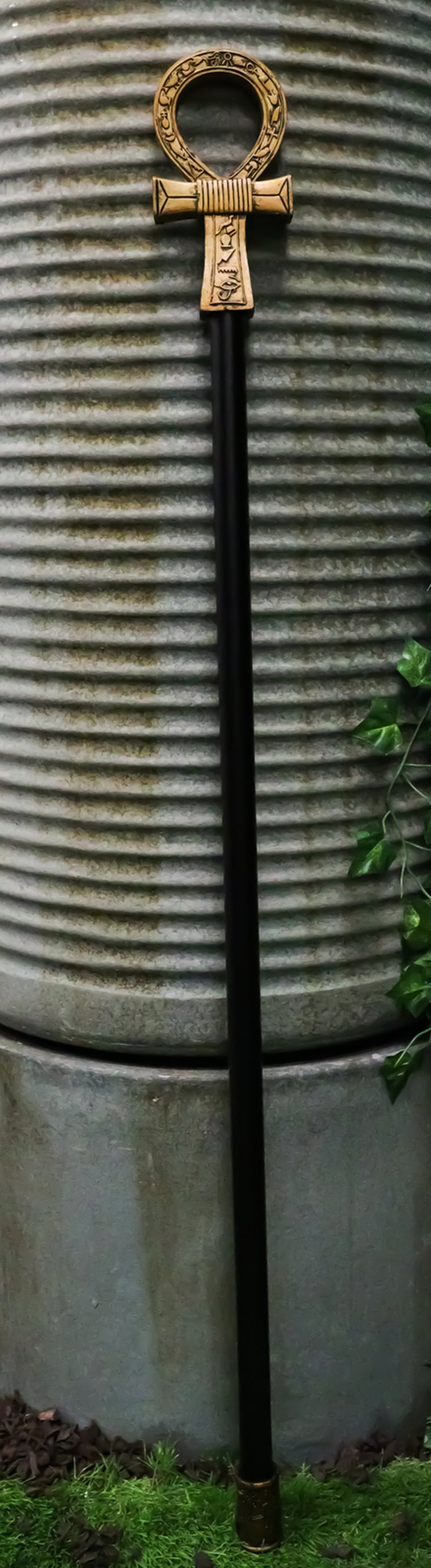 Ebros Egyptian Ankh Key of Life with Hieroglyphs Decorative Walking Staff Cane